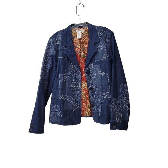 Coldwater Creek Jackets & Blazers - Coldwater Creek Embroidered Denim Jacket